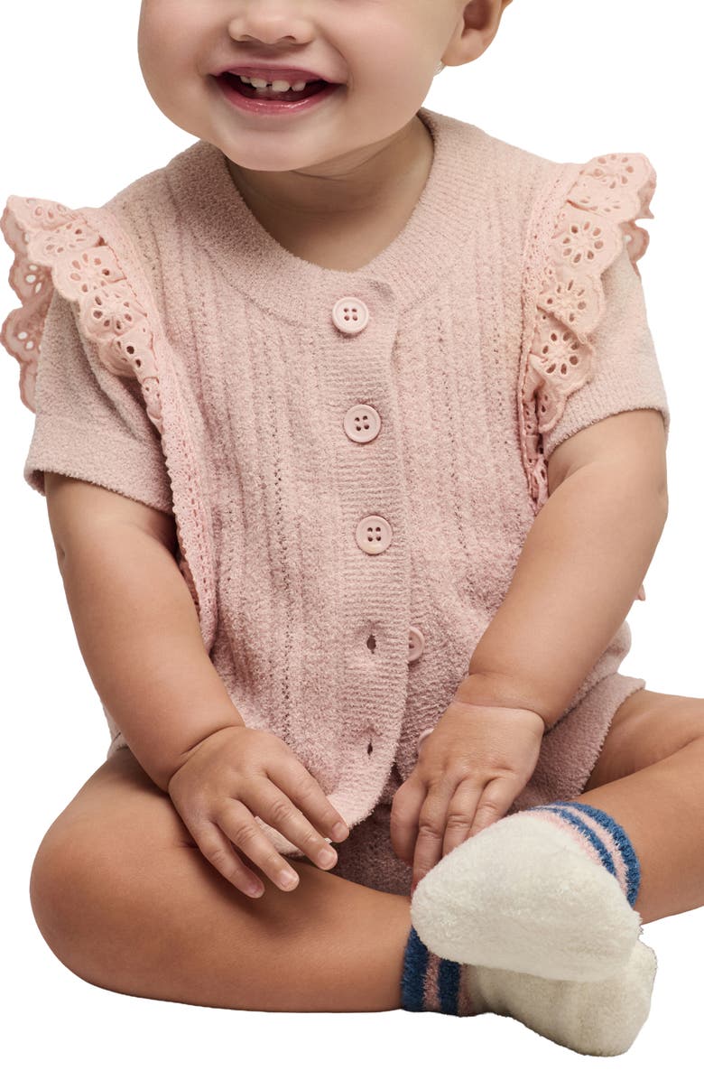 Barefoot Dreams<sup>®</sup> CozyChic<sup>®</sup> Ultra Lite Cardigan and Bottoms Set, Alternate, color, Dusty Rose