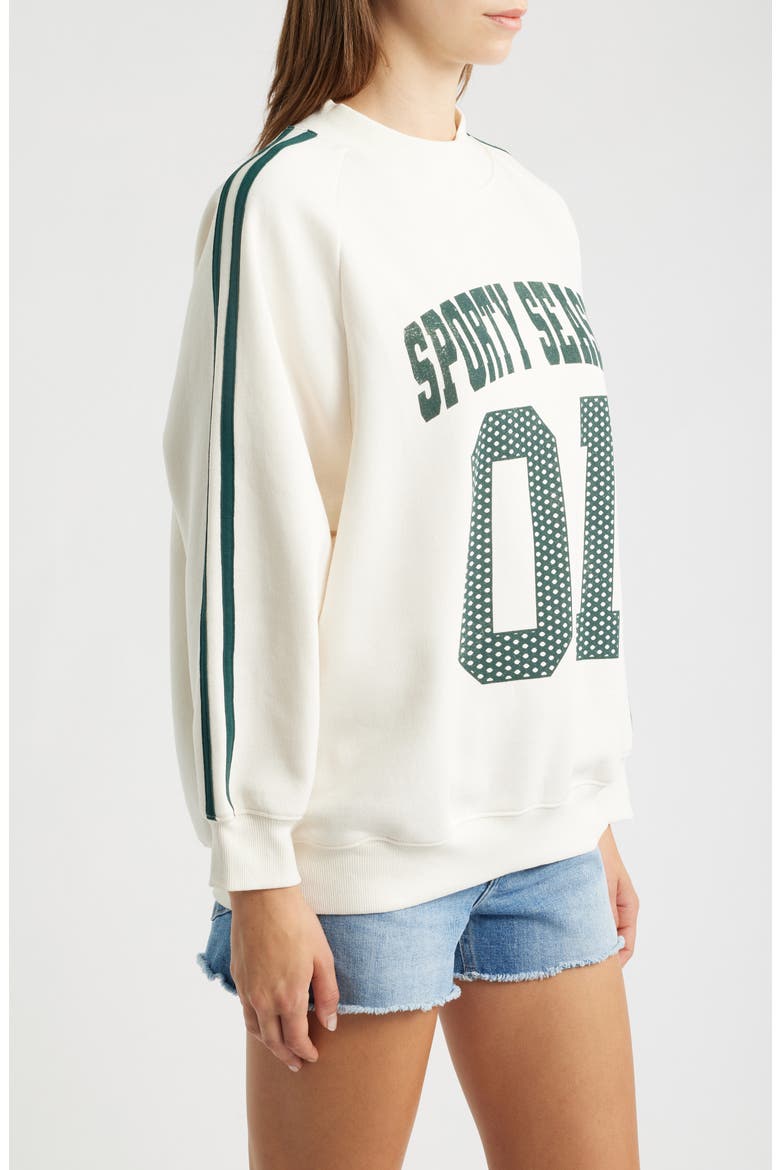 Sporty Season Mock Neck Graphic Sweatshirt, Alternate, color, MARSHMALLOW