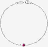 Dower & Hall Single Ruby Dewdrop Chain Bracelet