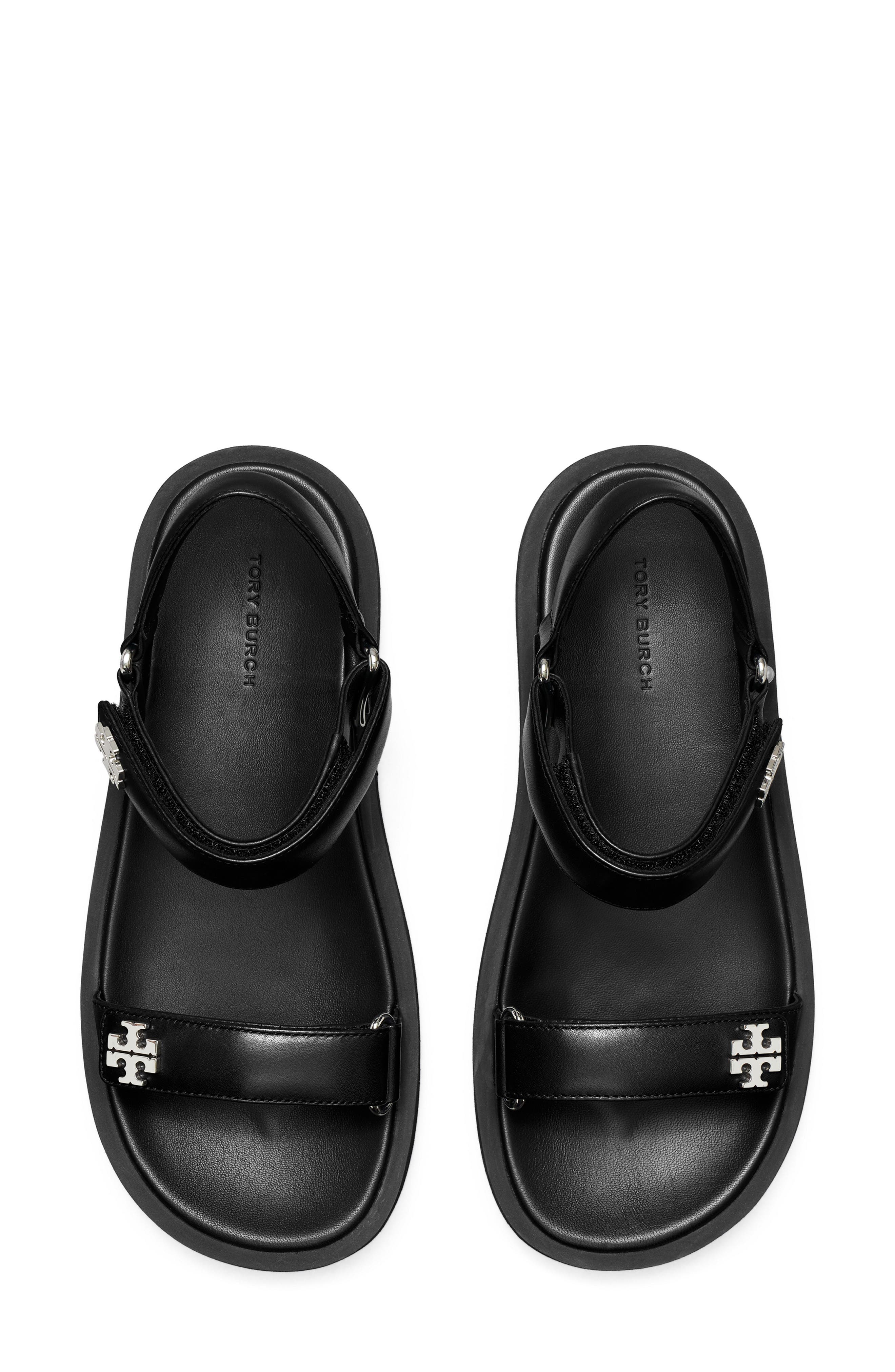 Tory Burch Kira Ankle Strap Sandal, Alternate, color, Perfect Black/Black