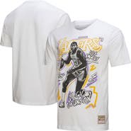 Mitchell & Ness Men's Mitchell & Ness Magic Johnson White Los Angeles Lakers Hardwood Classics Chalked Up T-Shirt