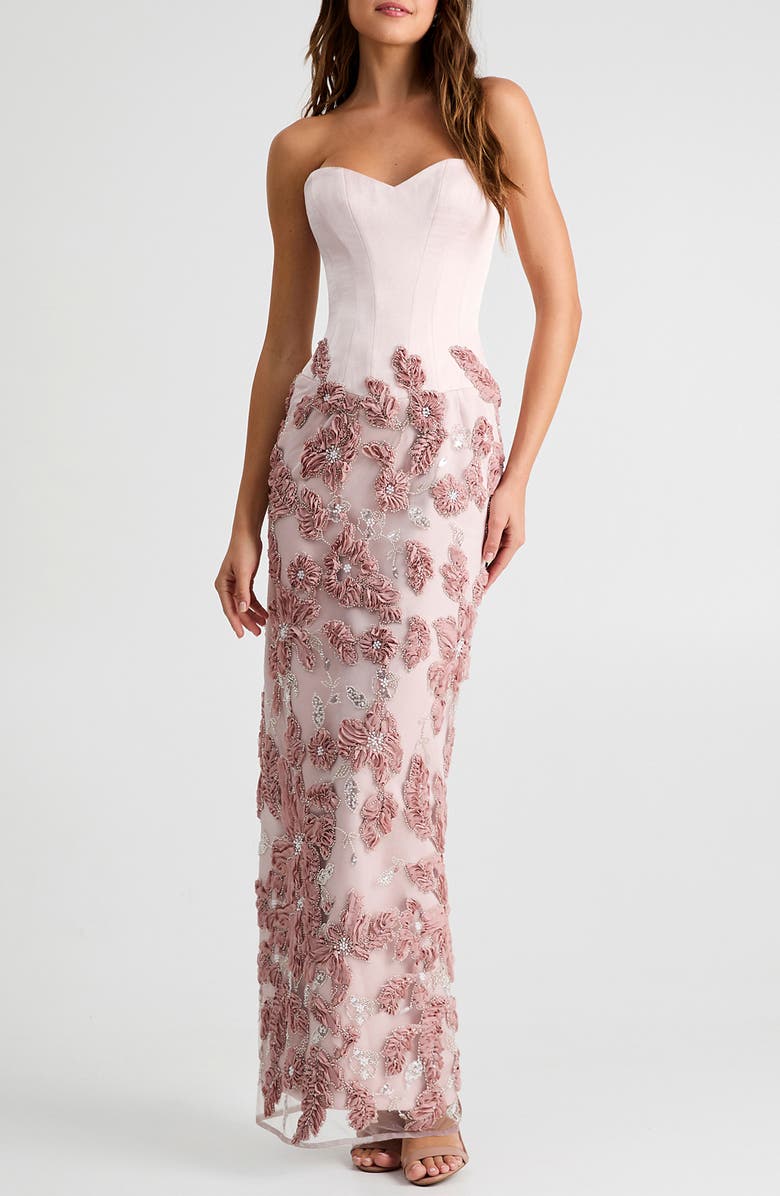 HELSI Julia Embellished Strapless Gown, Main, color, Blush Pink