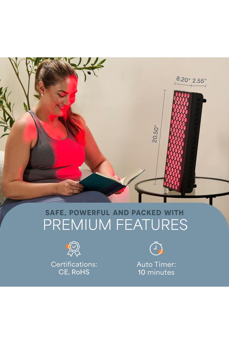 Red Light Therapy Panel 660nm & 850nm Near Infrared Full Body Therapy, Alternate, color, Black
