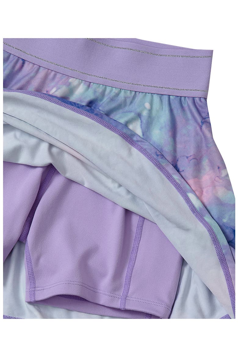Girls Athletic Active Skort, Alternate, color, Watercolor Bubbles/Purple