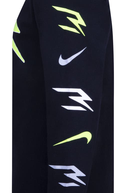3 Brand Kids' Ticker Tape Long Sleeve Graphic T-shirt In Black