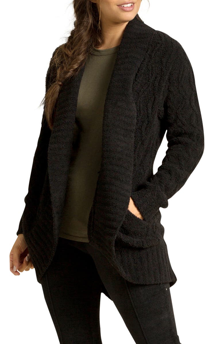 Barefoot Dreams<sup>®</sup> CozyChic<sup>™</sup> Cable Knit Shawl Collar Cardigan, Main, color, 