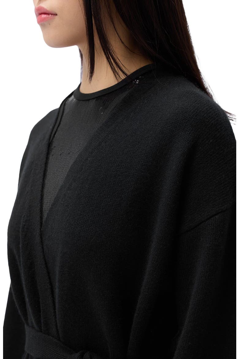 Long Maternity Cashmere Robe, Alternate, color, black