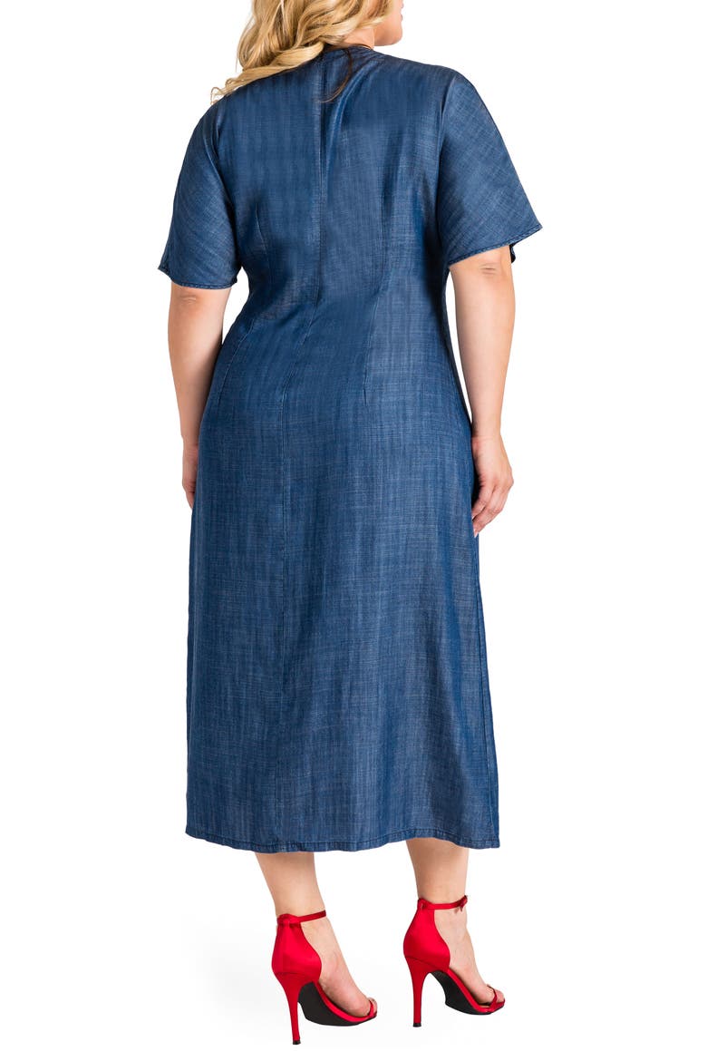 Meme Chambray Midi Dress, Alternate, color, NAVY