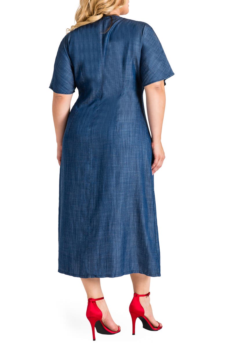 Standards & Practices Meme Chambray Midi Dress, Alternate, color, Navy
