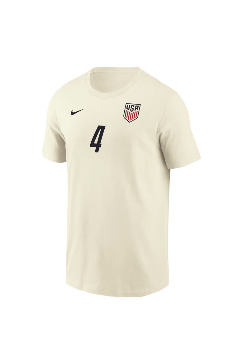 Men's Nike Tyler Adams Cream USMNT Home Name & Number T-Shirt, Alternate, color, Cream