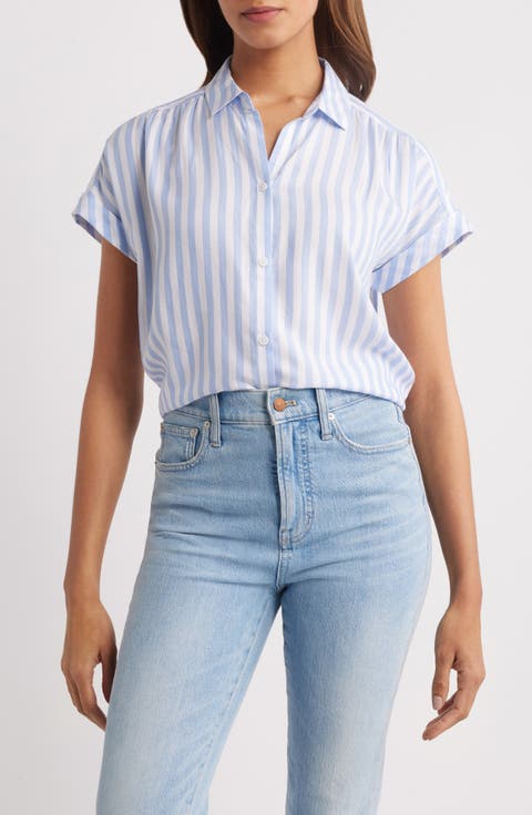 Daria Stripe Short Sleeve Button-Up Shirt