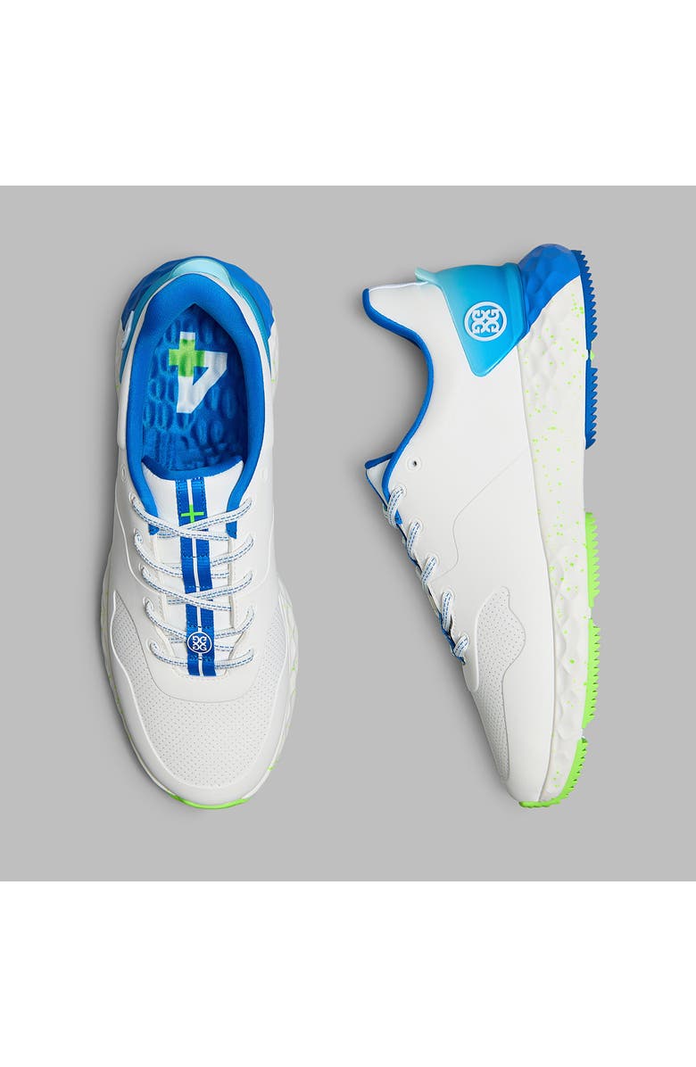 G/FORE MG4+ Stippled Waterproof Golf Shoe, Alternate, color, Snow / Acid Lime