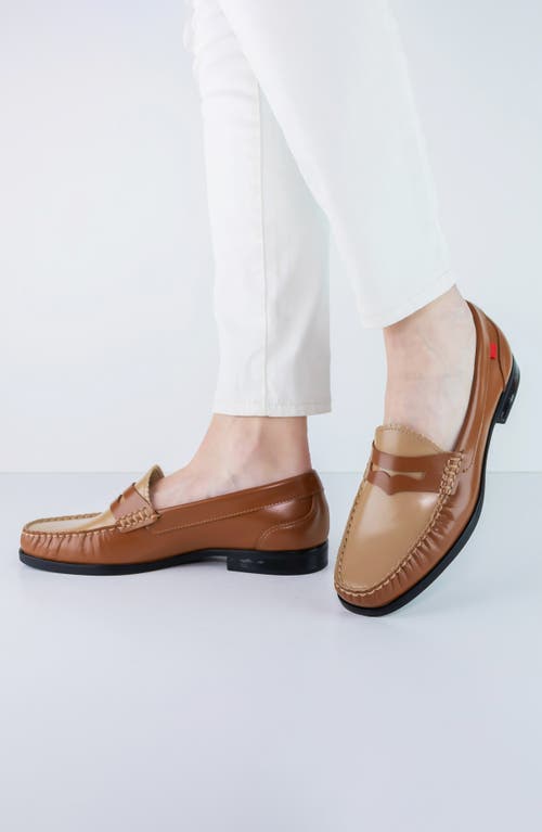 Marc Joseph New York East Village 2.0 Penny Loafer In Black White Polished Napa
