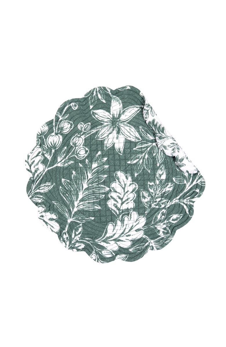 C&F Home Everview Sage Machine Wash Round Set of 6 Placemats 17", Alternate, color, Green