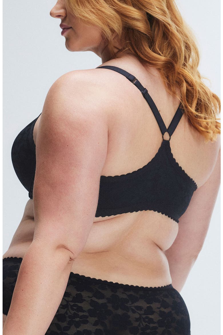Lavish Lace Front Closure Lace Push-Up Bra, Alternate, color, BLACK CAVIAR