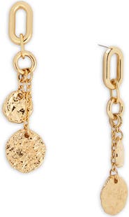 SAACHI Hammered Disc Drop Earrings