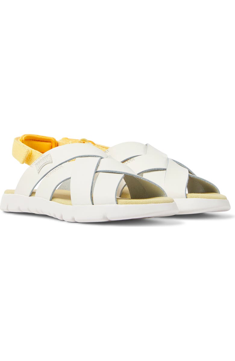 Camper Kids' Oruga Slingback Sandal, Main, color, White Natu