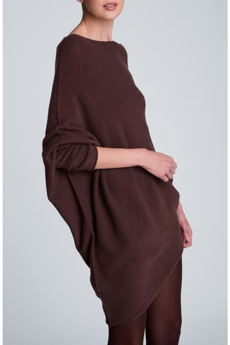 Asymmetric Drape Neck Sweater, Alternate, color, MEDIUM BARK
