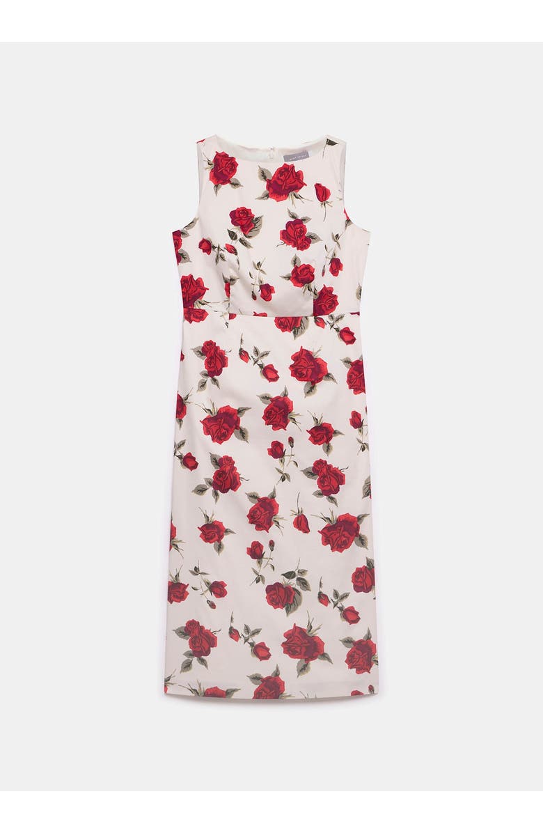 MINT VELVET Rose Print Midi Dress, Alternate, color, Red