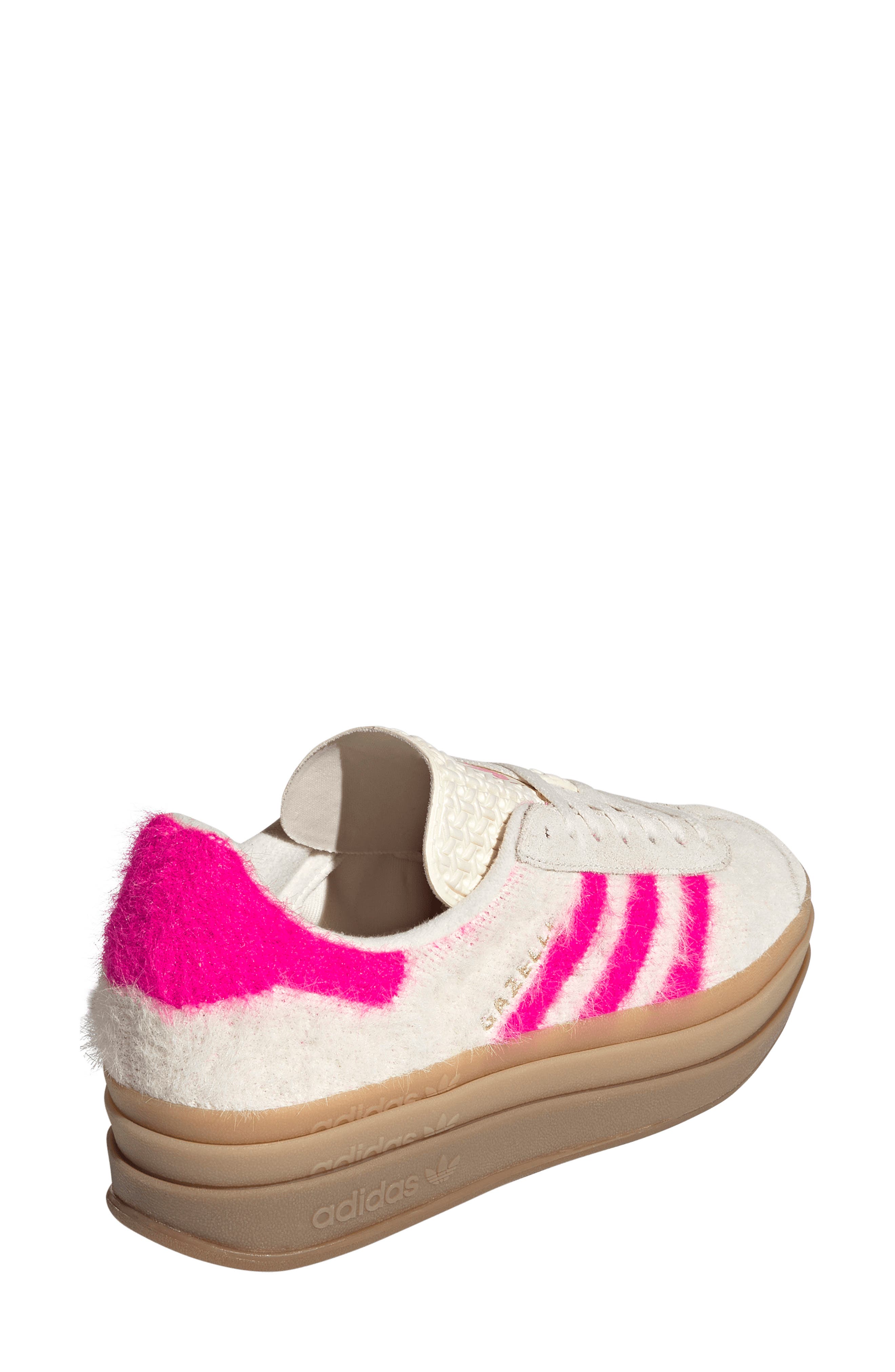 Gazelle Bold Sneaker, Alternate, color, CREAM WHITE/ PINK/ GOLD