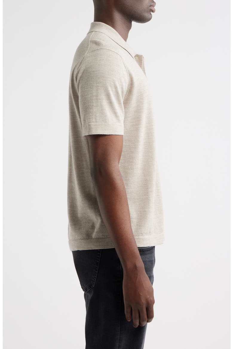 Short Sleeve Button Front Cardigan, Alternate, color, TAN OXFORD HEATHER