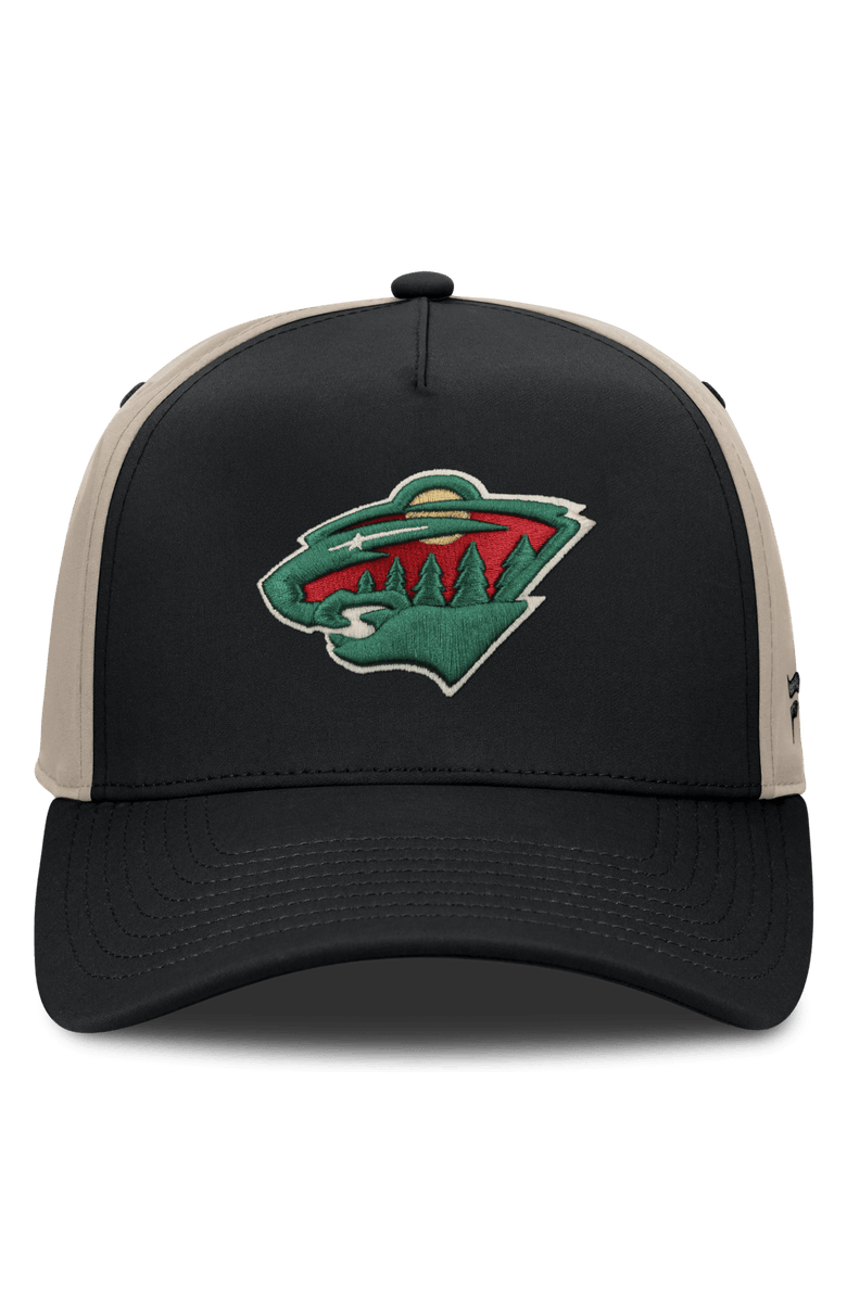 FANATICS Men's Fanatics Black/Tan Minnesota Wild 2026 Stanley Cup Playoffs Locker Room Adjustable Hat, Alternate, color, Black