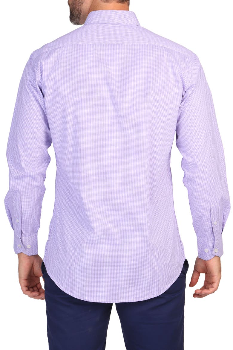 Micro Gingham Long Sleeve Button-Down Shirt, Alternate, color, LILAC