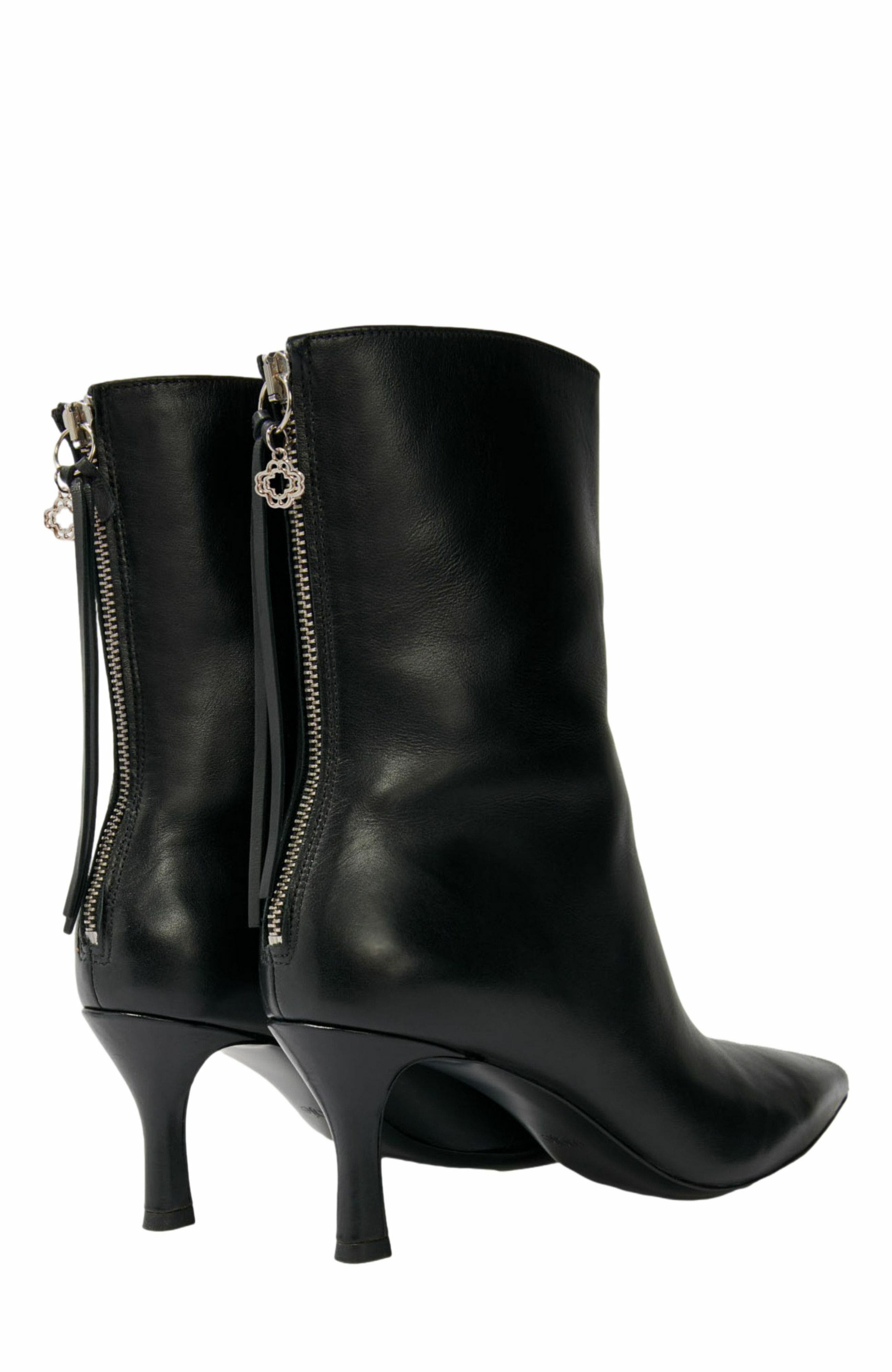 maje Leather ankle boots, Alternate, color, Black