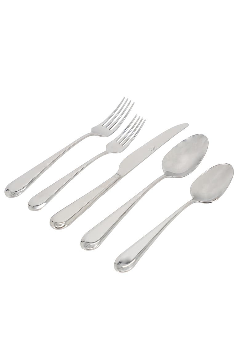 Claudine 20 Piece Stainless Steel Flatware Set, Main, color, Metallic Silver