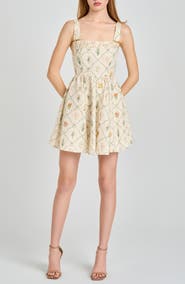 WAYF Amelia Floral Print Linen Blend Sundress