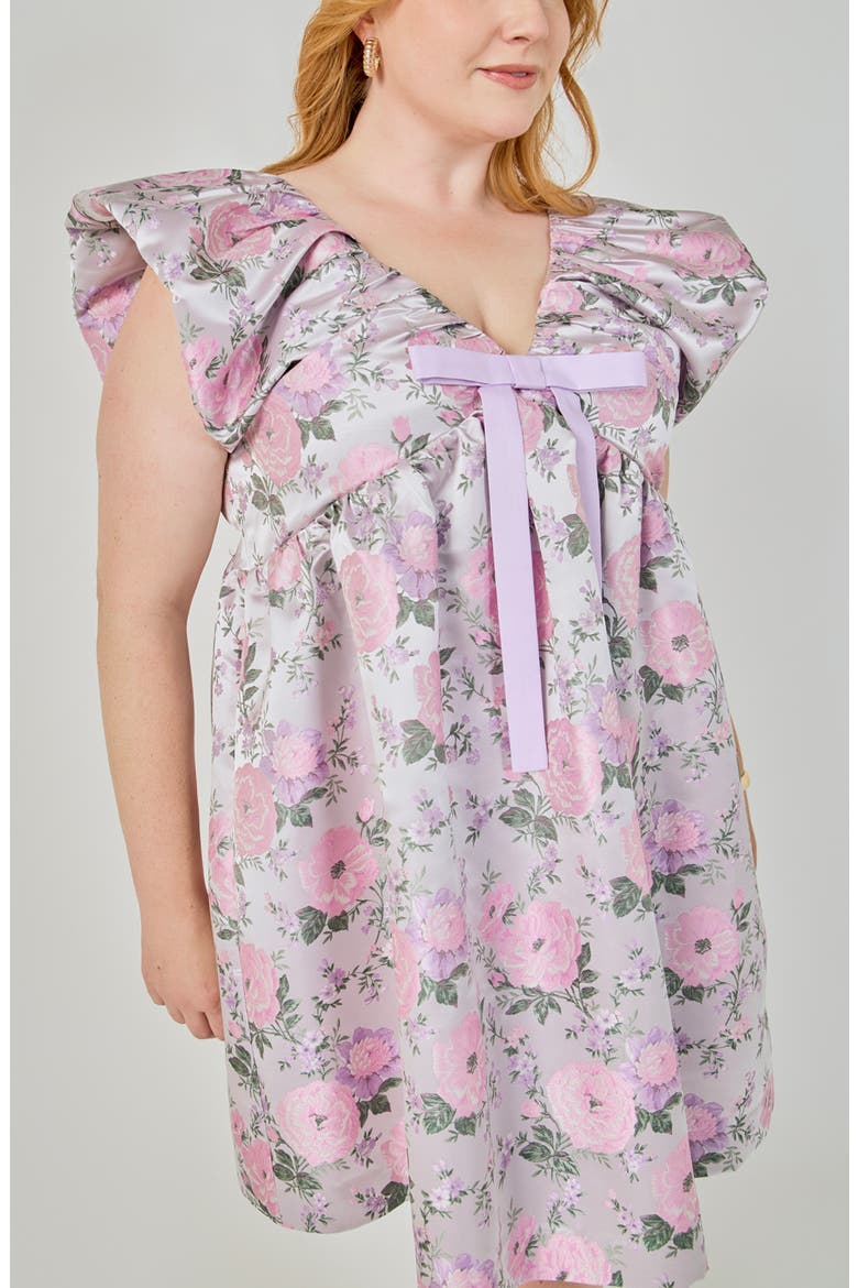 Bow Jacquard Minidress, Alternate, color, PINK
