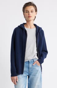 Nordstrom Wool Blend Zip Hoodie Cardigan