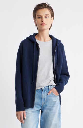Nordstrom Wool Blend Zip Hoodie Cardigan