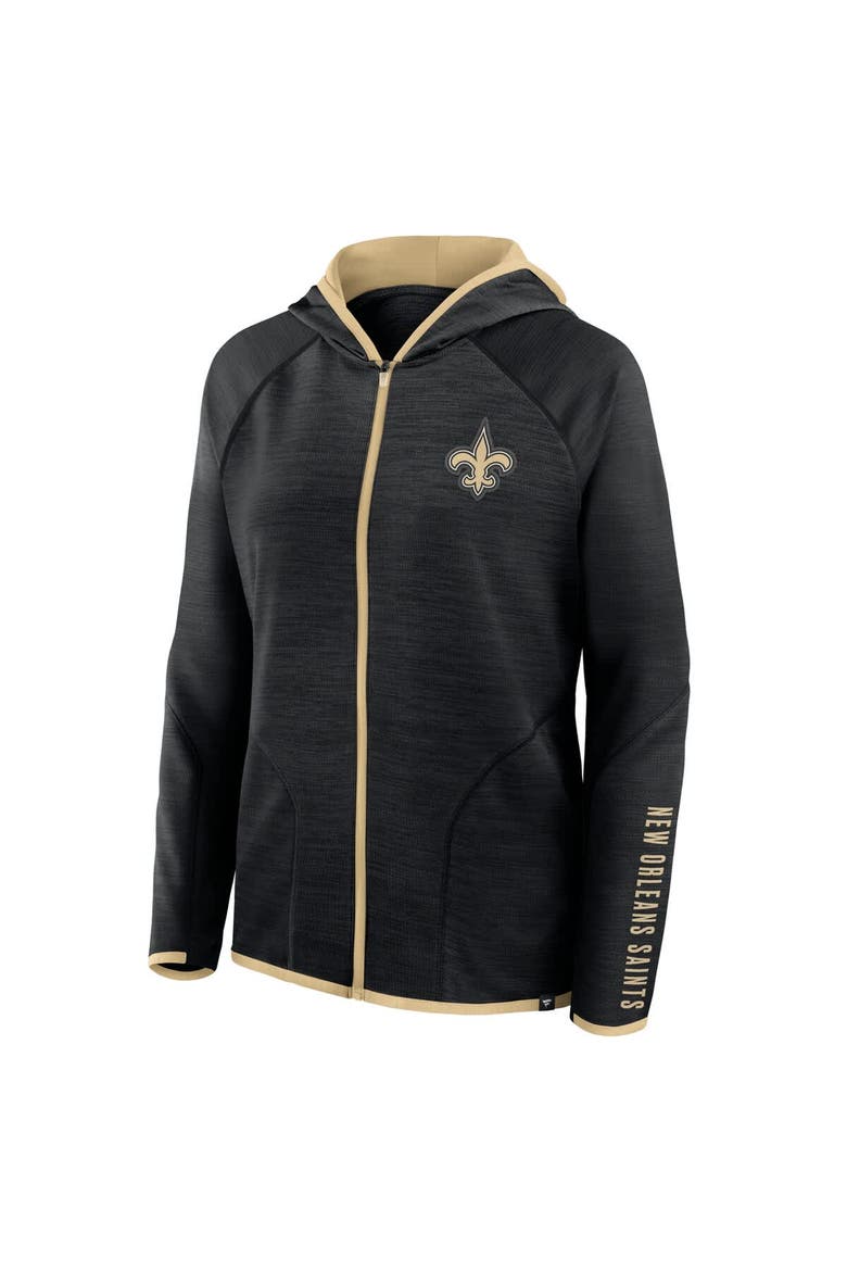 Women's Fanatics Black New Orleans Saints Redzone End Around Pass Raglan Full-Zip Hoodie, Alternate, color, Black