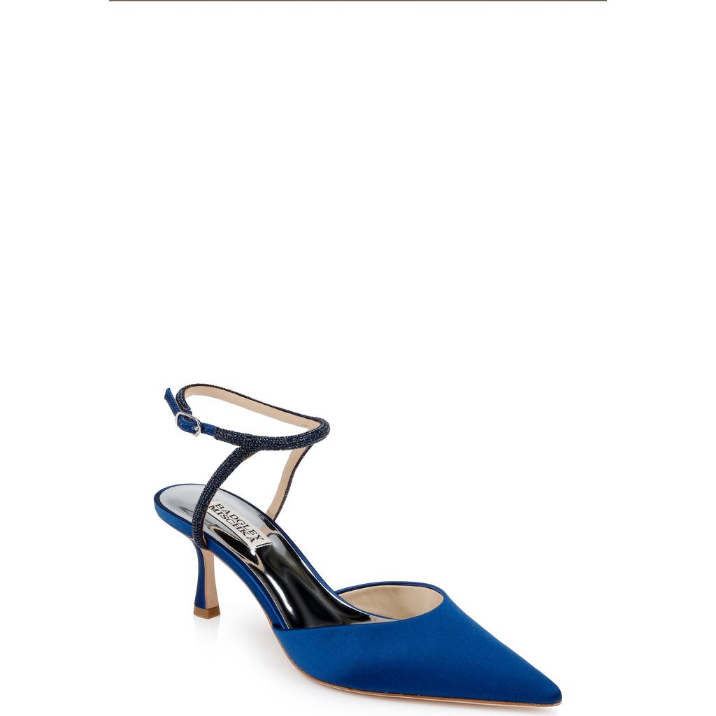 Badgley Mischka Collection Autumn Pointed Toe Ankle Strap Pump In Blue
