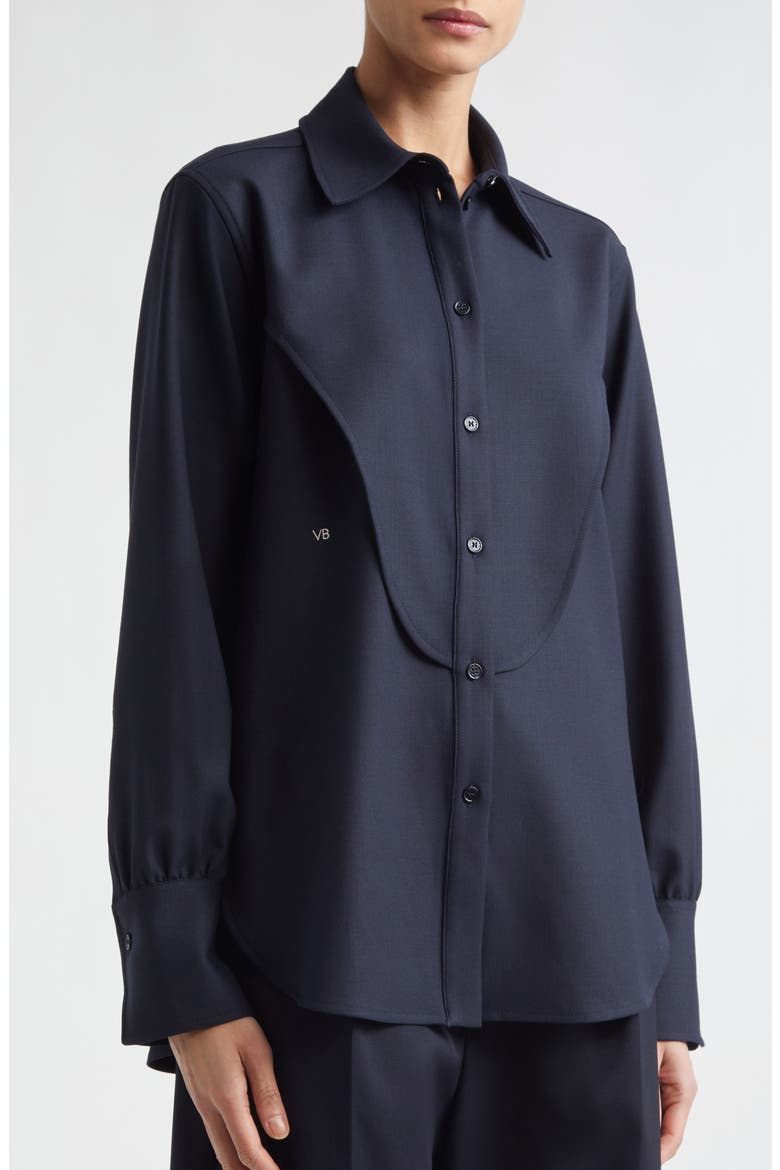 dress shirt yoke Cotelac Crinkle Button-Up, White Evie Lou perfect for making a statement at formal events or stylish gatherings. Yoke Detail Stretch Button-Up Shirt