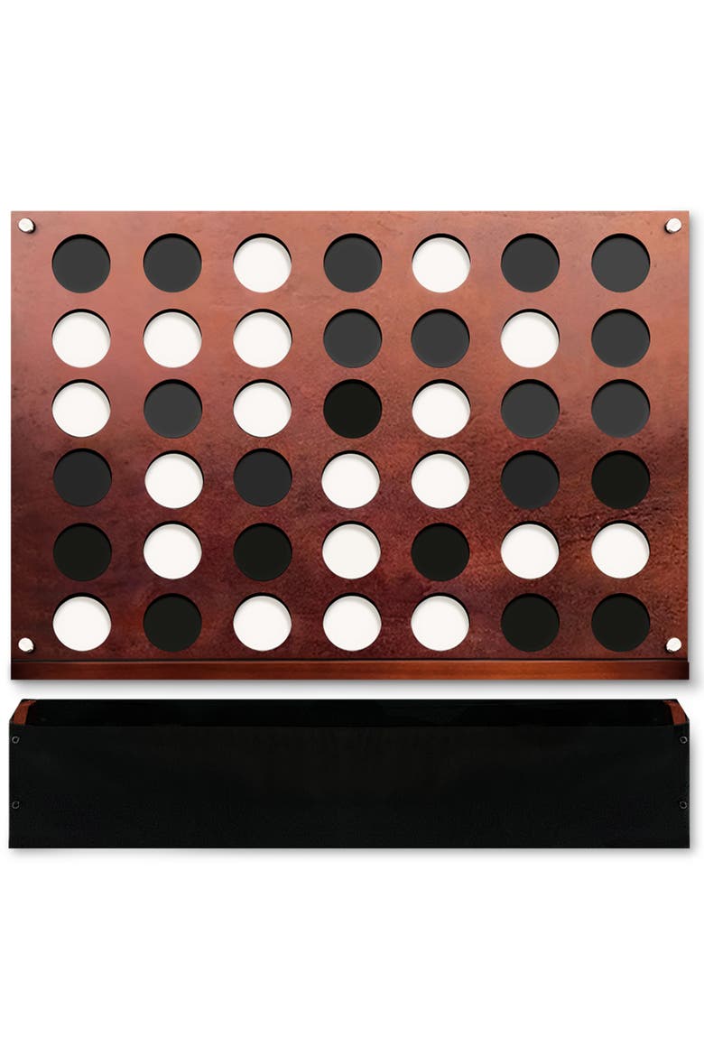 Wall Mounted Giant 4 In A Row Game, Main, color, Brown