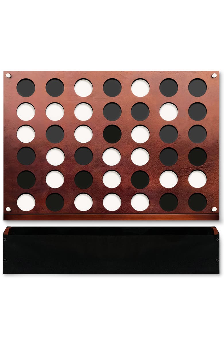 Swooc Games Wall Mounted Giant 4 In A Row Game, Main, color, Brown