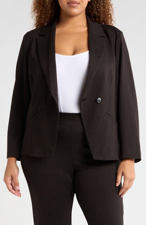 Bianca Stretch Ponte Double Breasted Blazer (Plus)