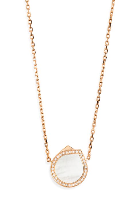 Antifer Diamond Pavé & Mother Of Pearl Pendant Necklace