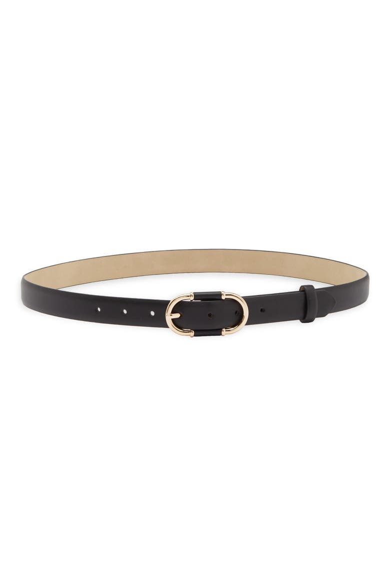 CENTER BAR W/PU WRAPPED BUCKLE, Main, color, BLACK GOLD