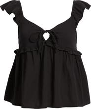 BP. Tie Front Flutter Sleeve Babydoll Top