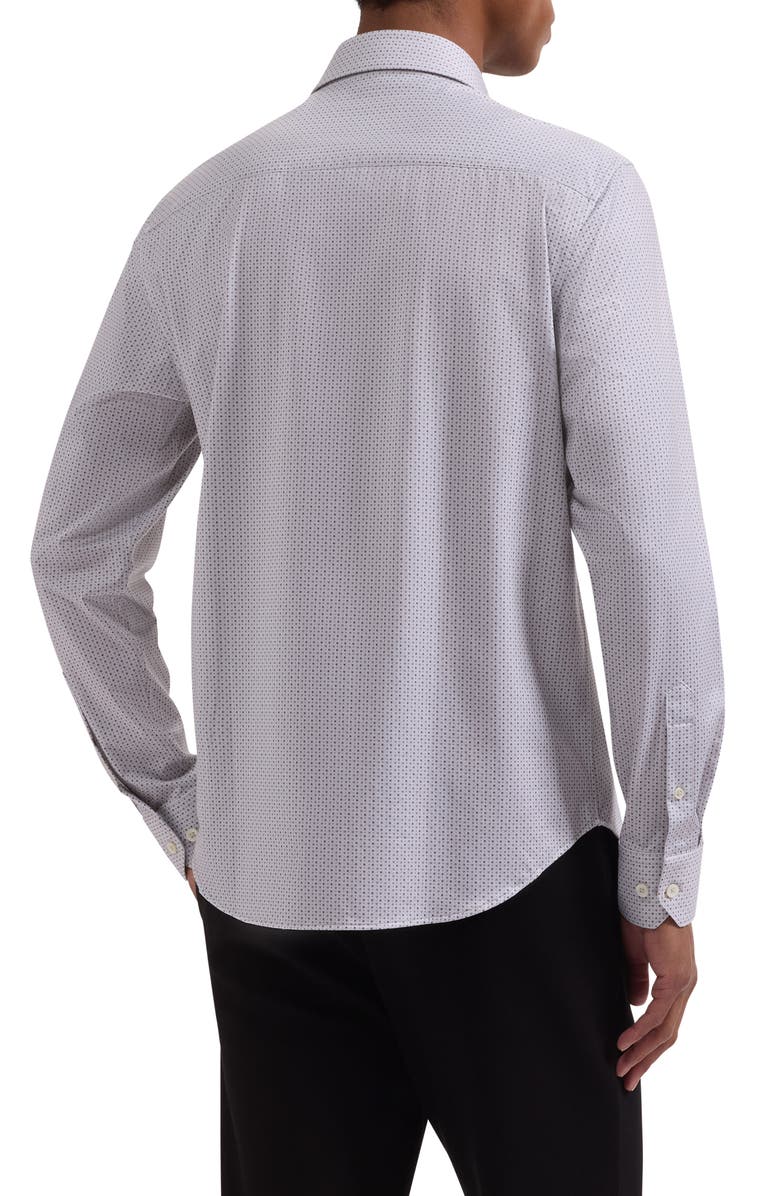Bugatchi James OoohCotton<sup>®</sup> Geometric Print Button-Up Shirt, Alternate, color, Limestone