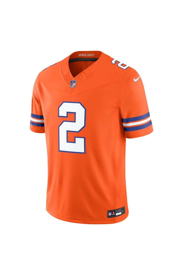 Men's Nike Pat Surtain II Orange Denver Broncos Alternate Mile High Collection 1977 Throwback Vapor F.U.S.E. Stitched Limited Jersey, Alternate, color, Orange