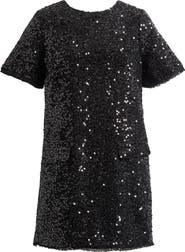 Friends Like These Sequin Bouclé Shift Minidress
