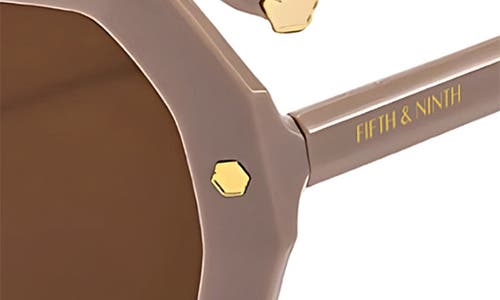 Fifth & Ninth Haven 52mm Polarized Geometric Sunglasses In Tan/brown