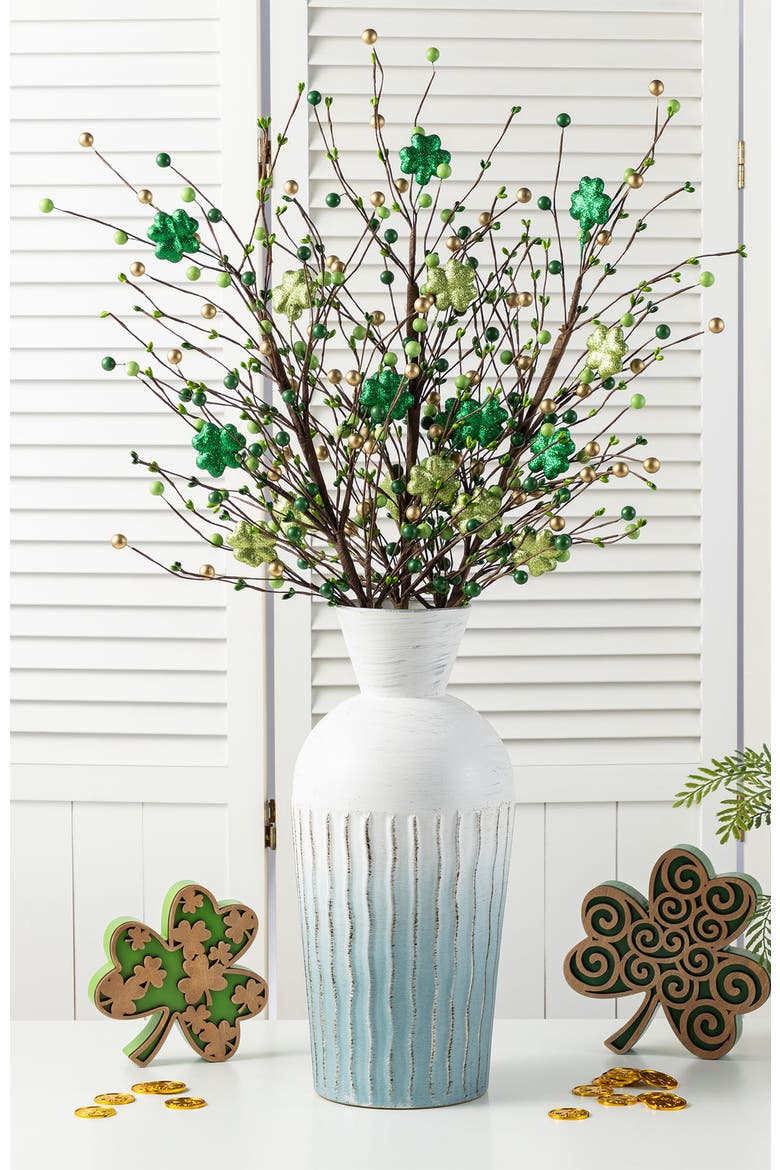 Set of 2 St. Patrick's Berry & Shamrock Picks, Alternate, color, Green