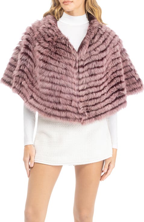 Genuine Shearling Layered Capelet