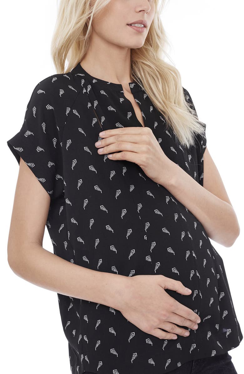 Loyal Hana Carrie Stripe Maternity/Nursing Top, Alternate, color, 