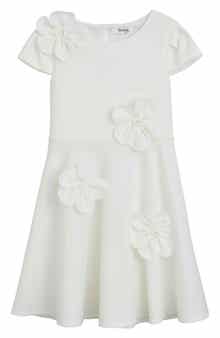 Speechless Kids' 3D Flower Techno Scuba Knit Dress